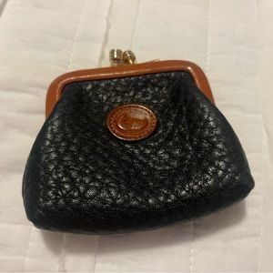 Vintage Dooney & Bourke coin purse, navy and brown